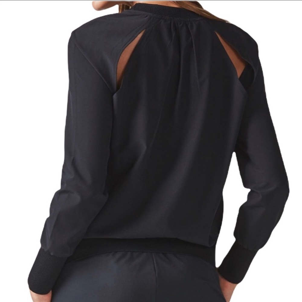 Fabletics Top Lola Long Sleeve Black Pullover Crewneck Yoga Sweatshirt Sz XXL
